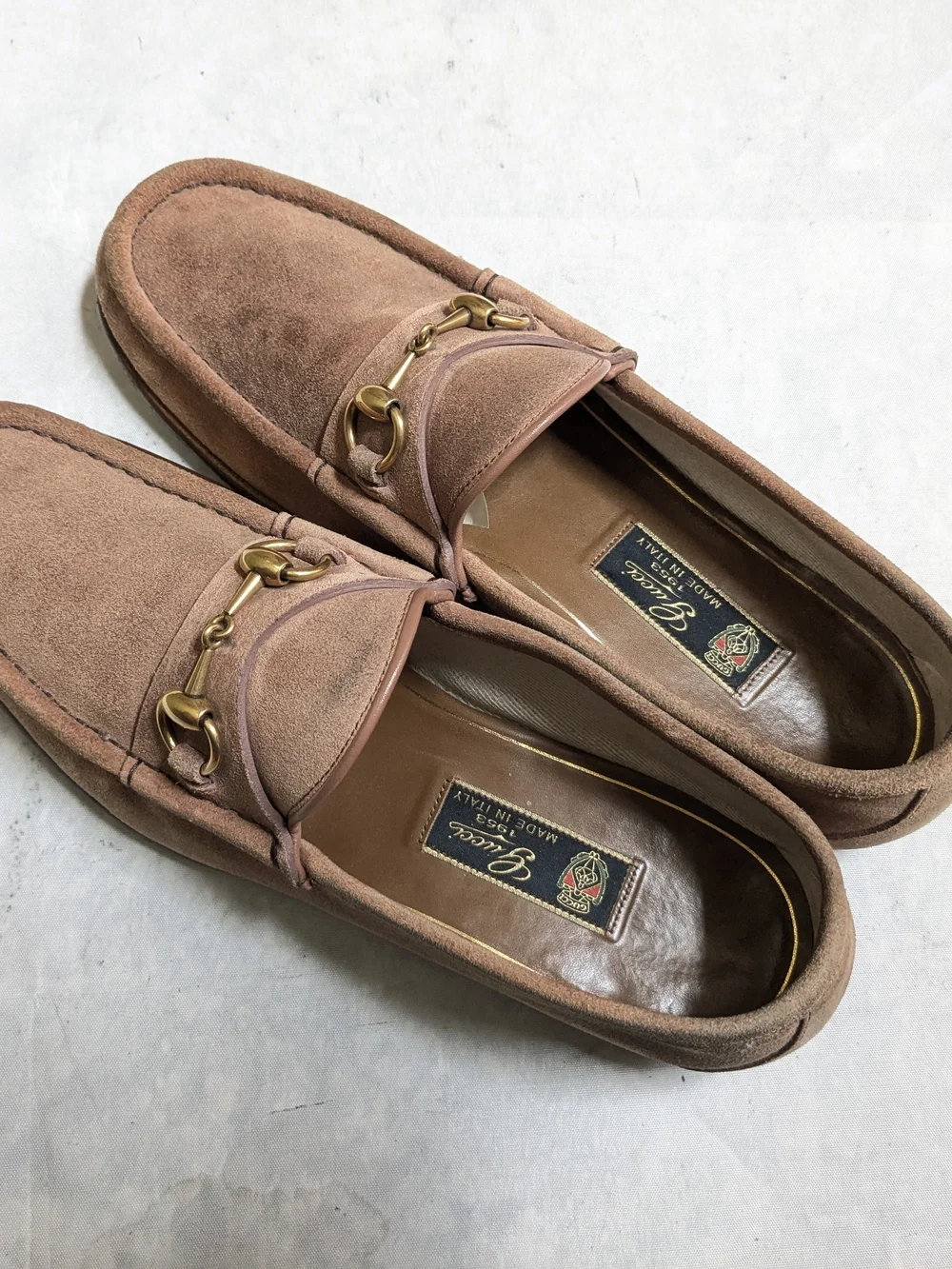 Gucci Brown Suede Horsebit Loafers - Men's US 10
